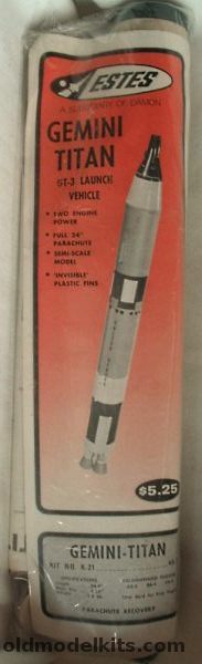 Estes Gemini Titan GT-3 Launch Vehicle - Flying Model Rocket Kit, K-21 plastic model kit